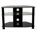 TV Stand with Both Black and Clear Glass